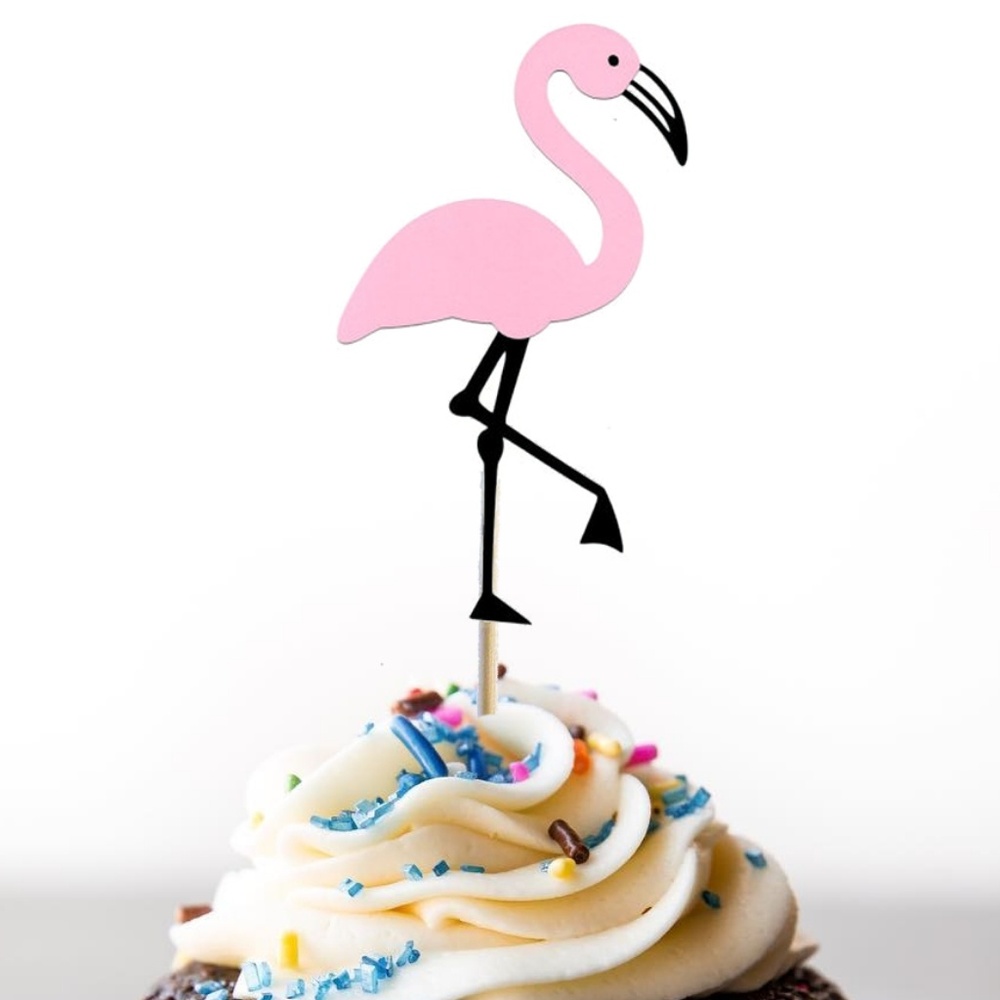 Pink Flamingo cupcake toppers